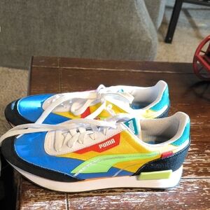 Puma Vibrant Blue and Yellow Sneakers